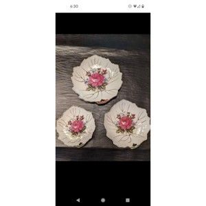 Vintage small rose floral dishes